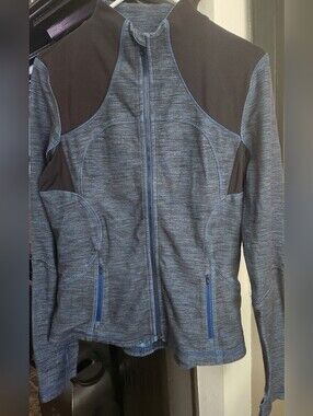 Lululemon Blue Heathered Zip-Up Performance Jacket